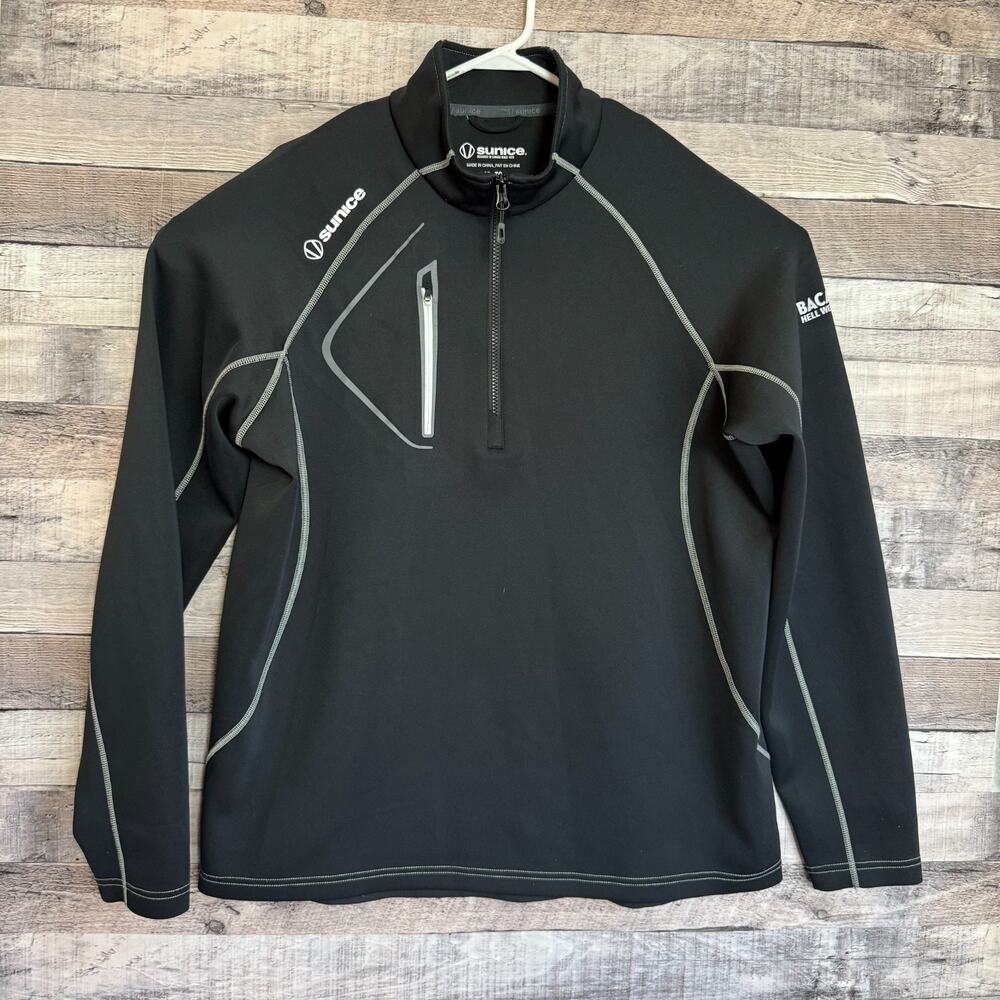 Sunice Allendale Mens 1/4 Zip Pullover XL Black Performance Golf Bacardi